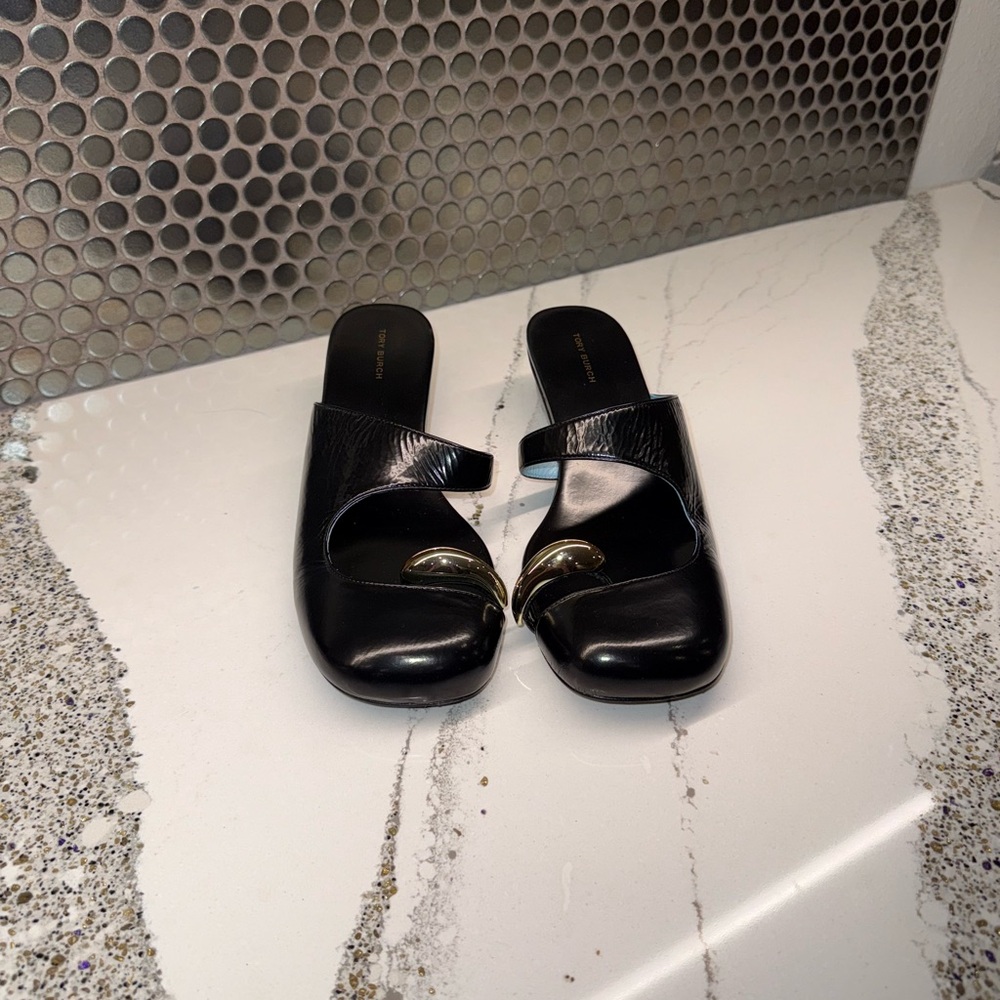 Tory Burch Best Seller Pierced Mule Wedge - worn once